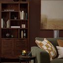 Detroit Solid Hardwood and Metal Tall Bookcase