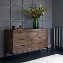 Detroit Solid Hardwood and Metal 3+4 Chest of Drawers