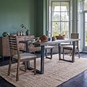 Detroit Solid Hardwood and Metal 8 Seater Dining Table