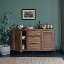 Detroit Solid Hardwood and Metal Large Sideboard