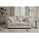 Dewsbury 2 Seater Pillow Back Sofa in Milo Cream Fabric with Natural Scatter Cushions