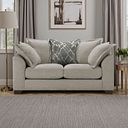 Dewsbury 2 Seater Pillow Back Sofa in Milo Mink Fabric with Mink Scatter Cushions
