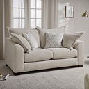 Dewsbury 2 Seater Sofa in Milo Cream Fabric with Natural Scatter Cushions