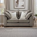 Dewsbury 2 Seater Sofa in Milo Mocha Fabric with Natural Scatter Cushions