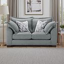 Dewsbury 2 Seater Sofa in Milo Pewter Fabric with Silver Scatter Cushions