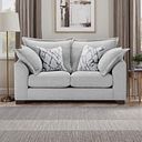 Dewsbury 2 Seater Sofa in Milo Silver Fabric with Silver Scatter Cushions
