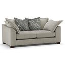 Dewsbury 3 Seater Pillow Back Sofa in Milo Mink Fabric with Mink Scatter Cushions