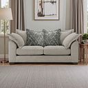 Dewsbury 3 Seater Pillow Back Sofa in Milo Mink Fabric with Mink Scatter Cushions