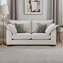 Dewsbury 3 Seater Sofa in Milo Ivory Fabric with Mink Scatter Cushions