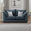Dewsbury 3 Seater Sofa in Milo Navy Fabric with Silver Scatter Cushions
