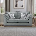 Dewsbury 3 Seater Sofa in Milo Pewter Fabric with Silver Scatter Cushions