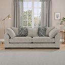 Dewsbury 4 Seater Pillow Back Sofa in Milo Mink Fabric with Mink Scatter Cushions