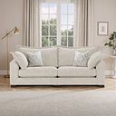 Dewsbury 4 Seater Sofa in Milo Cream Fabric with Natural Scatter Cushions