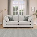 Dewsbury 4 Seater Sofa in Milo Ivory Fabric with Mink Scatter Cushions