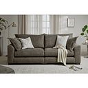 Dewsbury 4 Seater Sofa in Milo Mocha Fabric with Natural Scatter Cushions
