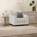 Dewsbury Armchair in Milo Ivory Fabric with Mink Scatter Cushion