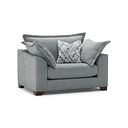 Dewsbury Loveseat in Milo Pewter Fabric with Silver Scatter Cushions
