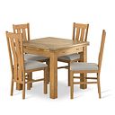 Dorset Natural Oak Extending Dining Table And 4 Arched Backs In Verona Cream 