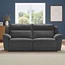 Dune 3 Seater Electric Recliner with Power Headrest Sofa in Amigo Coal Fabric