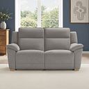Dune 2 Seater Electric Recliner with Power Headrest Sofa in Amigo Granite Fabric