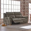 Dune 3 Seater Electric Recliner Sofa in Elephant Grey Leather