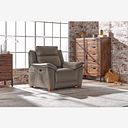 Dune Electric Recliner Armchair with Power Headrest Sofa in Elephant Grey Leather