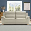 Dune 3 Seater Sofa in Light Grey Leather