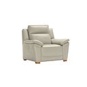 Dune Armchair in Light Grey Leather