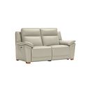 Dune 2 Seater Electric Recliner with Power Headrest Sofa in Light Grey Leather
