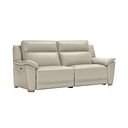 Dune 3 Seater Electric Recliner with Power Headrest Sofa in Light Grey Leather