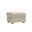 Dune Storage Footstool in Light Grey Leather