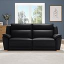 Dune 3 Seater Electric Recliner with Power Headrest Sofa in Midnight Leather
