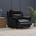 Dune Electric Recliner Armchair with Power Headrest Sofa in Midnight Leather