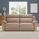 Dune 3 Seater Electric Recliner with Power Headrest Sofa in Pink Leather