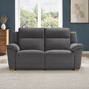 Dune 2 Seater Electric Recliner with Power Headrest Sofa in Sense Dark Grey Fabric