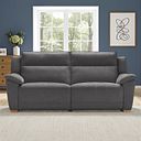 Dune 3 Seater Electric Recliner with Power Headrest Sofa in Sense Dark Grey Fabric