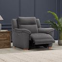 Dune Electric Recliner Armchair with Power Headrest Sofa in Sense Dark Grey Fabric
