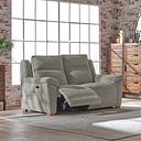Dune 2 Seater Electric Recliner Sofa in Sense Light Grey Fabric