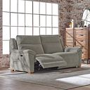 Dune 3 Seater Electric Recliner Sofa in Sense Light Grey Fabric