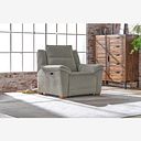 Dune Electric Recliner Armchair in Sense Light Grey Fabric