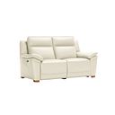Dune 2 Seater Electric Recliner Sofa in Snow White Leather