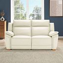 Dune 2 Seater Electric Recliner with Power Headrest Sofa in Snow White Leather