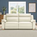Dune 3 Seater Electric Recliner with Power Headrest Sofa in Snow White Leather