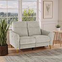 Dylan 2 Seater Electric Recliner Sofa in Darwin Silver Fabric