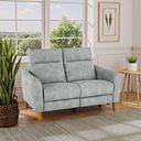 Dylan 2 Seater Electric Recliner Sofa in Oxford Silver Fabric