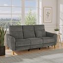 Dylan 3 Seater Electric Recliner Sofa in Darwin Charcoal Fabric