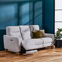 Dylan 3 Seater Electric Recliner Sofa in Darwin Silver Fabric
