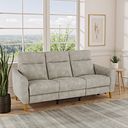 Dylan 3 Seater Electric Recliner Sofa in Oxford Beige Fabric