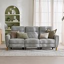 Dylan 3 Seater Electric Recliner Sofa in Oxford Grey Fabric