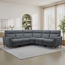 Dylan Large Corner Power Recliner Sofa in Amigo Coal Fabric